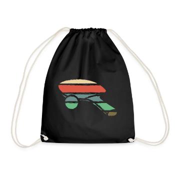 Tischtennisschläger vintage retro Tischtennis - Turnbeutel - Schwarz - Vorne