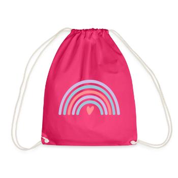 Arc-en-ciel avec coeur - Sac de sport léger - fuchsia - Devant
