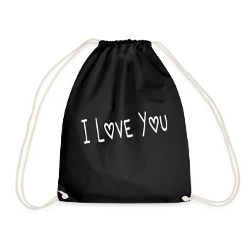 VALENTINSTAG. ICH LIEBE DICH. ICH LIEBE DICH. LIEBE. LIEBE - Turnbeutel - Schwarz - Vorne