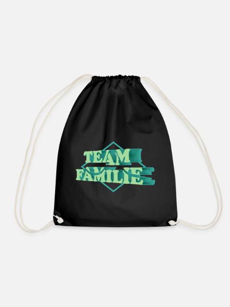Team Familie - Turnbeutel - Schwarz