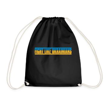 fight like ukrainians quote - Drawstring Bag - black - Front