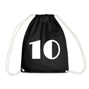 10. 10 JAHRE. 10-JÄHRIGES JUBILÄUM. GEBURTSTAG 10 JAHRE. - Turnbeutel - Schwarz - Vorne