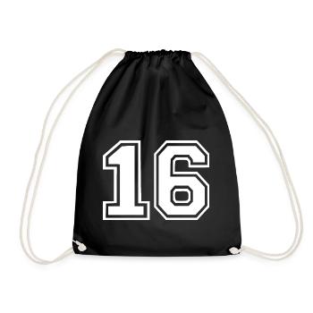16 - Drawstring Bag - black - Front