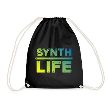 Synth Life Blue Yellow Rework - Drawstring Bag - black - Front