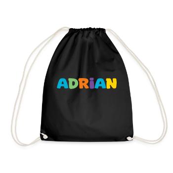 Name - Adrian - Drawstring Bag - black - Front