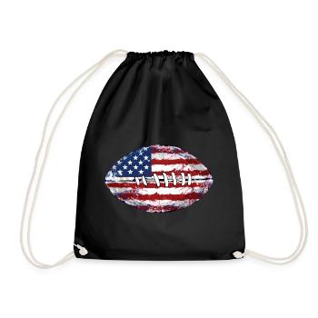 American Football United States Flag - Drawstring Bag - black - Front