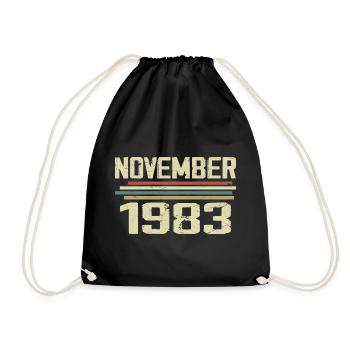 Millésime Novembre 1983 vintage rétro Novembre 1983 - Sac de sport léger - noir - Devant