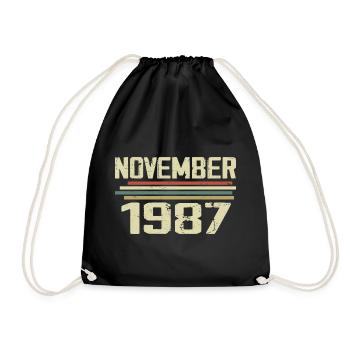 Millésime Novembre 1987 Vintage Rétro Novembre 1987 - Sac de sport léger - noir - Devant
