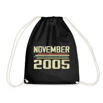 Vintage November 2005 vintage retro November 2005 - Drawstring Bag - black - Front