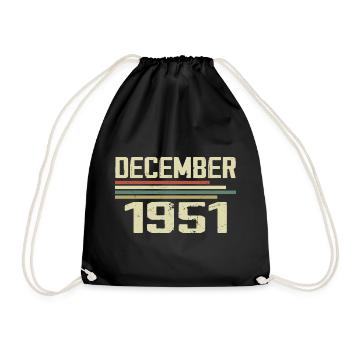 Décembre 1951 Vintage Vintage Rétro Anniversaire - Sac de sport léger - noir - Devant