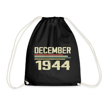 Décembre 1944 Vintage Vintage Rétro Anniversaire - Sac de sport léger - noir - Devant