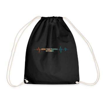 Battement de coeur rétro suis ton propre rythme - Sac de sport léger - noir - Devant
