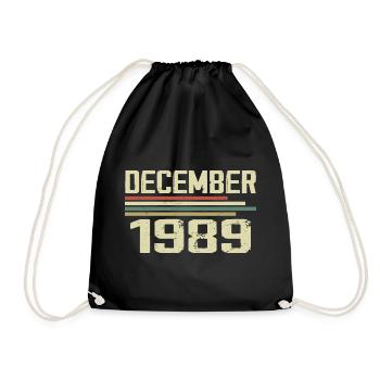 Décembre 1989 Vintage Vintage Rétro Anniversaire - Sac de sport léger - noir - Devant