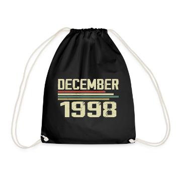 December 1998 Vintage Vintage Retro Birthday - Drawstring Bag - black - Front