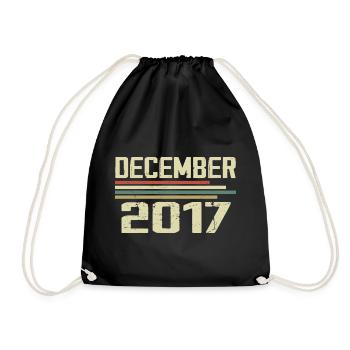 Dezember 2017 Jahrgang Vintage Retro Geburtstag - Turnbeutel - Schwarz - Vorne