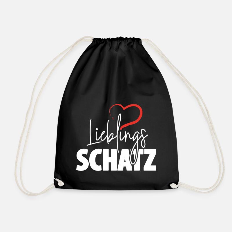 Lieblingsschatz mit Herz - Turnbeutel - Schwarz