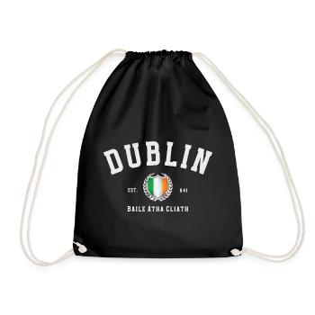 Dublin Ireland – Vintage Irish Flag - Drawstring Bag - black - Front