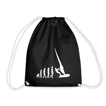 Windsurfing Evolution Windsurfer Surfing - Drawstring Bag - black - Front