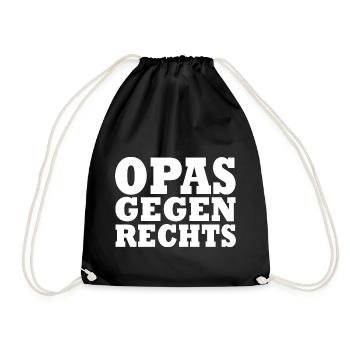 Opas gegen rechts - Turnbeutel - Schwarz - Vorne