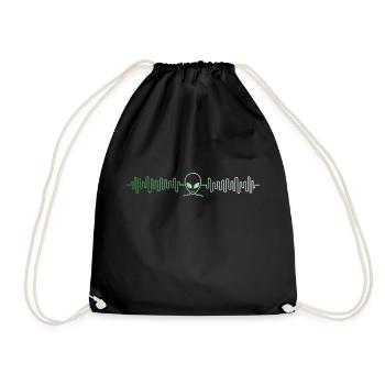 Alien science fiction nerd espace battement de coeur - Sac de sport léger - noir - Devant