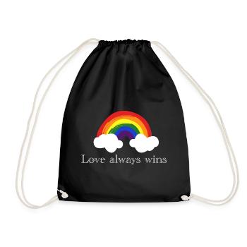 Love always wins - Rainbow Pride - Turnbeutel - Schwarz - Vorne