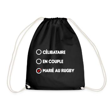 CELIBATAIRE EN COUPLE MARIE AU RUGBY - Sac de sport léger - noir - Devant