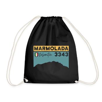 Marmolada Marmolata Dolomiten Punta Penia Wandern - Turnbeutel - Schwarz - Vorne
