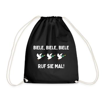 Biele Biele Biele - Ruf Sie mal! - Enten Meme - Turnbeutel - Schwarz - Vorne