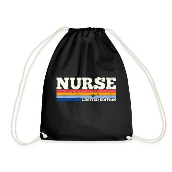Retro Nurse 80s Limited Edition For Nursing - Drawstring Bag - black - Front