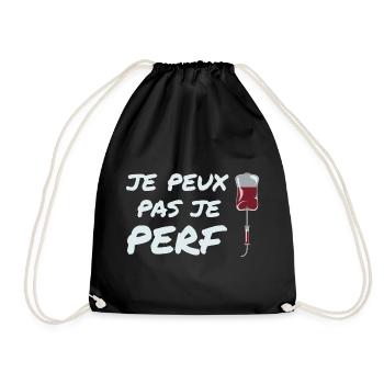 Ich kann nicht perf, Krankenschwester Humor Geschenkidee - Turnbeutel - Schwarz - Vorne