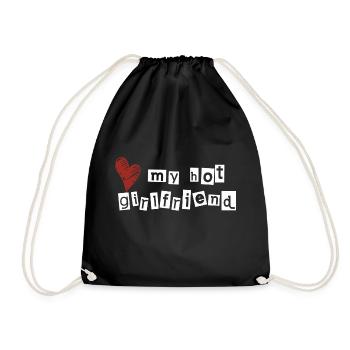 Love my hot girlfriend - Drawstring Bag - black - Front