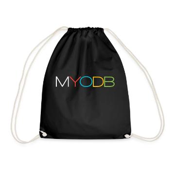 Myodb colorful Text - Turnbeutel - Schwarz - Vorne