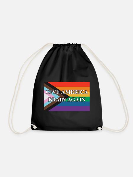 Give America Brain Again Progress Pride Flag - Turnbeutel - Schwarz