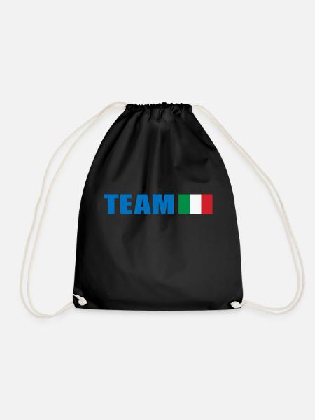 Support Team Italy - Drawstring Bag - black