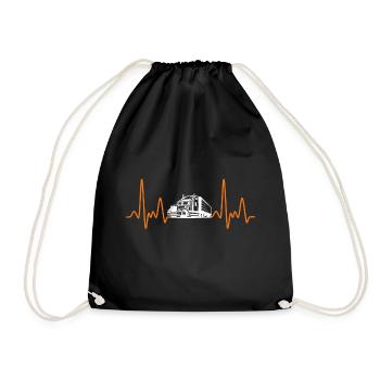 Cadeau de battement de coeur de camion de conducteur pour le conducteur - Sac de sport léger - noir - Devant
