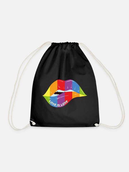 Love is Love - Kiss - Turnbeutel - Schwarz