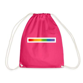 LGBT lgbtqi queer rainbow bar - Drawstring Bag - fuchsia - Front