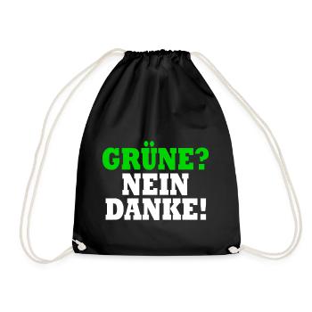 grüne nein danke - Turnbeutel - Schwarz - Vorne