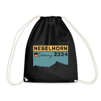 Nebelhorn Finisher Besteigung Wandern Oberstdorf - Turnbeutel - Schwarz - Vorne
