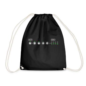 VCF Filter Pots Cutoff Synthesizer Knob Analog - Drawstring Bag - black - Front