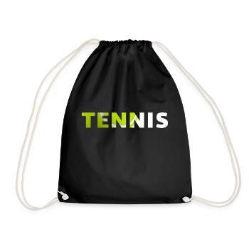 Tennis-originelle Geschenkidee - Turnbeutel - Schwarz - Vorne