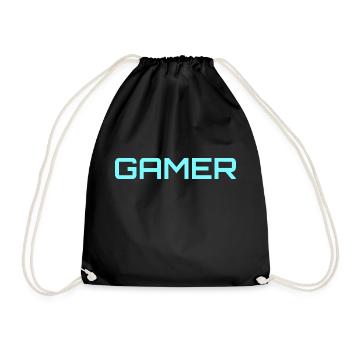 Gamer Blue - Drawstring Bag - black - Front