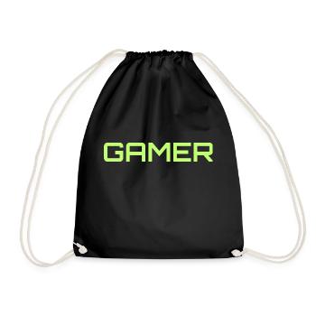 Gamer Green - Drawstring Bag - black - Front