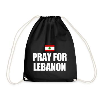 Pray for lebanon - Drawstring Bag - black - Front