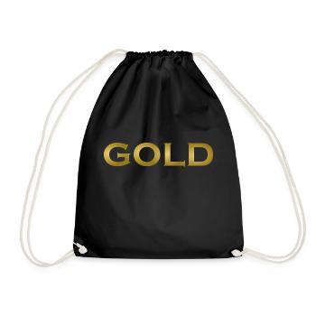 Gold goldene schreib Schrift Geschenkidee schön - Turnbeutel - Schwarz - Vorne