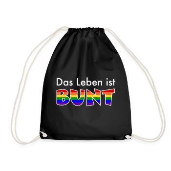 buntersLeben1 2 - Turnbeutel - Schwarz - Vorne