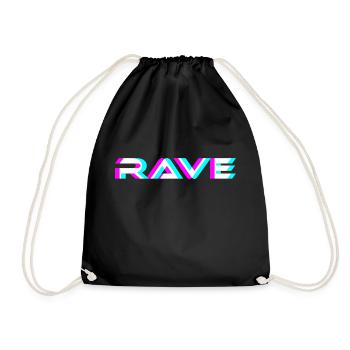 Rave Techno EDM Trippy Acid Raven House - Turnbeutel - Schwarz - Vorne