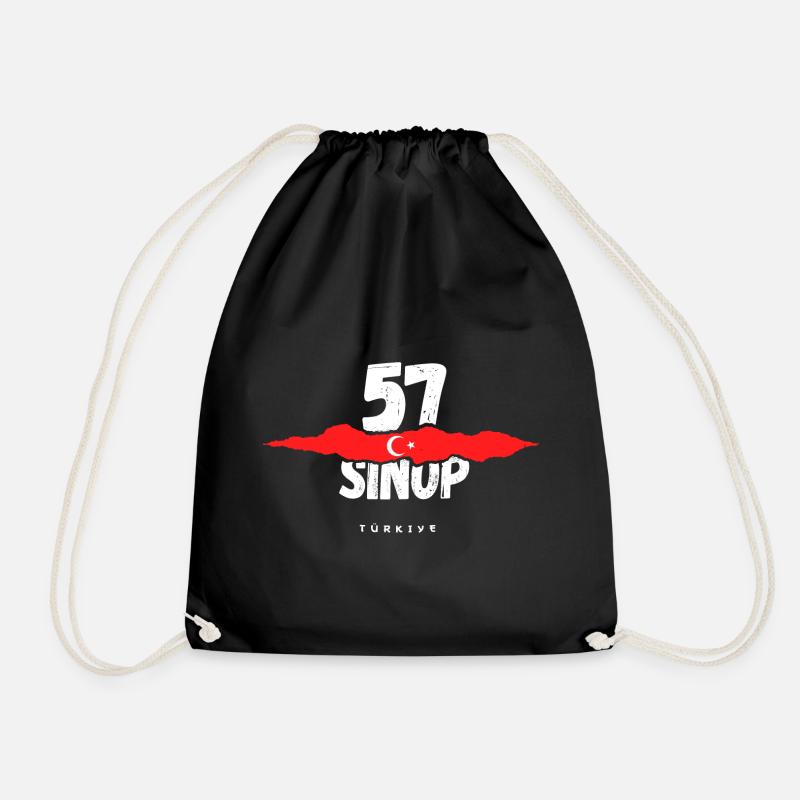 57 Sinop Turkey Türkiye - Drawstring Bag - black