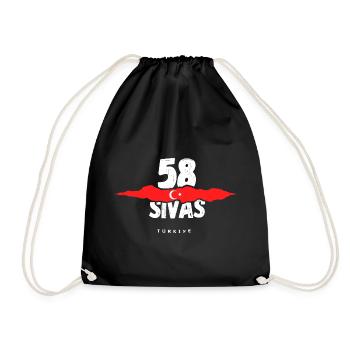 58 Sivas Türkei Türkiye - Turnbeutel - Schwarz - Vorne