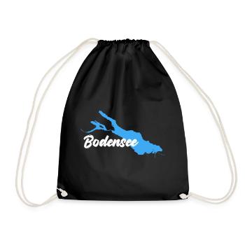 Lake Constance white - Drawstring Bag - black - Front